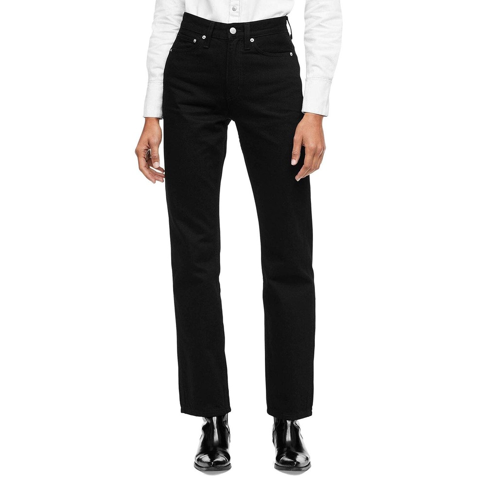 Calvin Klein Women's High Rise Straight Fit Jeans 30W x 32L Black